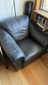 2 Genuine Leather Single Seat Sofas