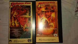 2 indiana jones VHS tapes