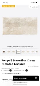 Porcelain indoor/outdoor tiles - Microtec Beaumonts 9sqm Travertine 