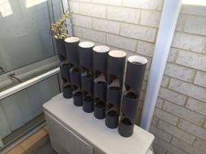 6 PVC planter boxes 