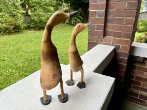 Wooden ducks (pair) like new, great quality