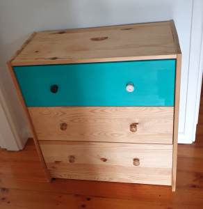 Free -2 three drawer chest.One side table