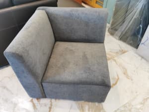 BRAND NEW grey fabric corner armchair
