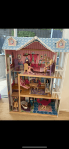 Dolls house with furniture & dolls included