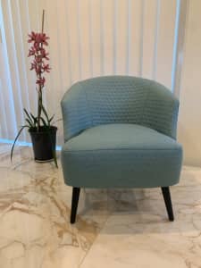 BRAND NEW turquoise fabric armchair