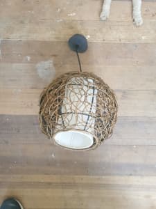 Rattan woven ceiling pendant