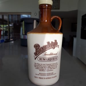 Rum Beenleigh bottle with cork empty