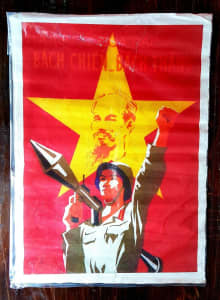 Rocket Man Silk Screen Vintage Poster Vietnam.
