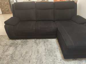Black Couch with Chaise and Reclines very good condition - Cash Only