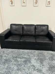 Sofa, 3 seater and 1 armchair set, black