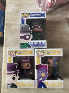 DC Universe Funko Pop Vinyl - The Riddler The Penguin and Two Face