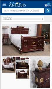 Antique French Walnut and Ormalu Bed