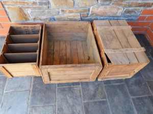 Vintage Timber Boxes - 3 for $50