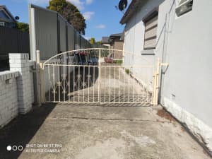 Steel two panel driveway gate