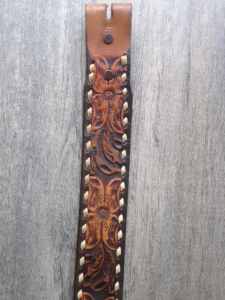 Leather belt, with nice tooling pattern-new
