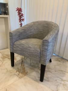 BRAND NEW grey fabric armchair round design