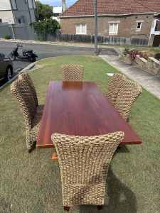 Wood Dining Table 6 chairs