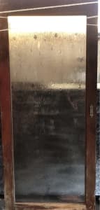 Jarrah sliding door with glass panel