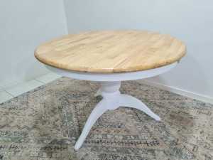 Wooden dining table- round hamptons coastal 