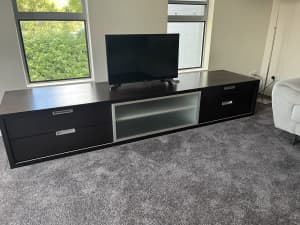 TV entertainment cabinet - dark brown wood