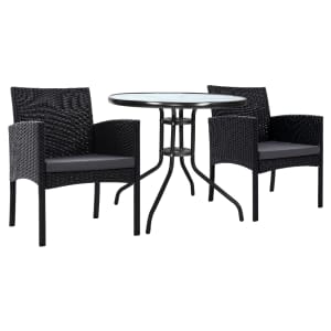 Gardeon Outdoor Bistro Chairs Patio Furniture Dining Chair Wicker Gar