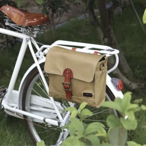 [Brand new] TOURBON Vintage Canvas Bicycle Commuter Bag