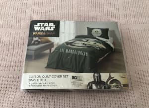 Single Star Wars Mandalorian Quilt cover set ~ Brand New