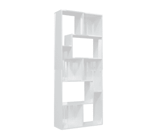 vidaXL Book Cabinet High Gloss White (SKU:801883) Free Delivery