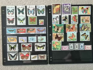Beautiful BUTTERFLIES & INSECTS world stamps collection