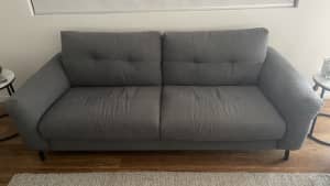 Grey fabric 3 seater sofa