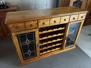 Solid Wine / Storage cabinet buffet. Excellent condition.
