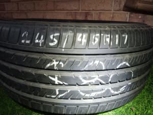 Tyres (2) 245x45 x17inch IN GOOD CONDITION