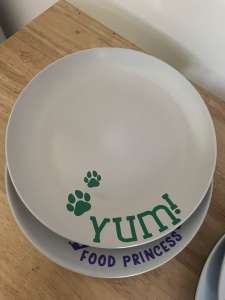 Dogs, puppies, puppy, food, plates