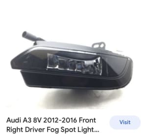 Audi A3, 2012 to 2016, front foglight right hand side