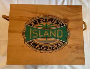 12 Slot Wooden Lager Beer Crate with rope handles, from Finest Island