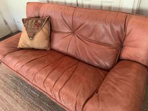 Leather Couch/Sofa x 2, Schmidt Wollsdorf (Australia), Analine Nubuck