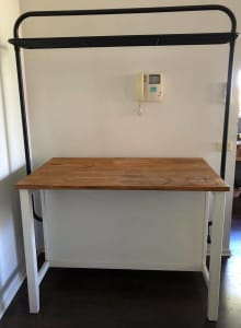 Ikea Free Standing Kitchen Island with Rack