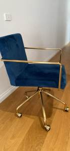 Dark blue and gold office chair