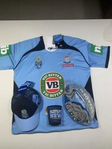 State of Origin, NSW Jersey, cap, bal and cooler