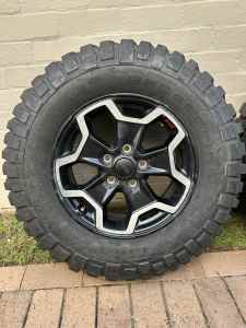 Jeep wheels and BFG mud tyres
