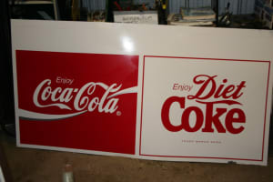 Large Coca Cola/Diet Coke tin sign