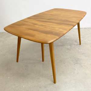Restored Mid Century Solid Elm Ercol Windsor Extension Dining Table