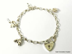 Silver Padlock Bracelet with Charms - 452136