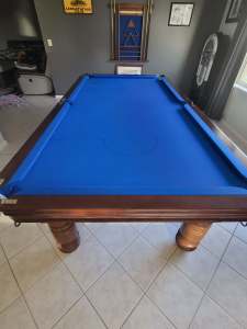 8 x 4 Pool / Snooker table Jarrah with slate top, empire rails