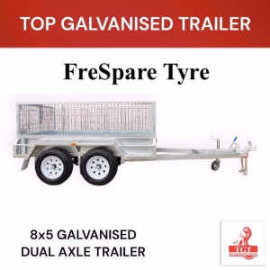 8x5 Tandem Trailer with Cage (600mm) Galvanised Box Trailer 2000kg ATM
