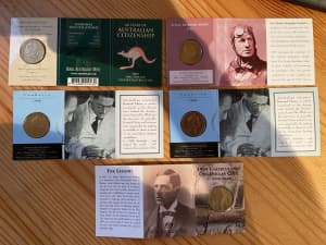 Set of 5 mint mark Australian dollar coins