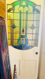 Stained glass door vintage