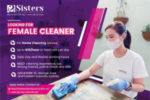 Looking for FEMALE CLEANERS for Home Cleaning Service