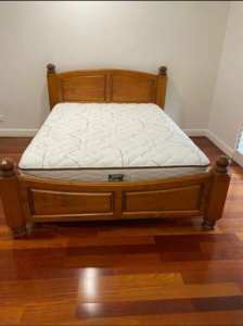 Queen bed frame solid high quality wood need gone immediately