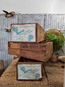 1x vintage wooden fruit crate box storage small rustic 